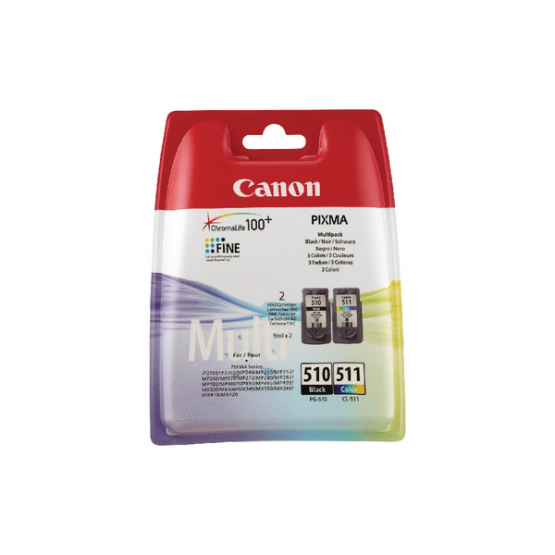 Canon PG-510/CL-511 Ink Cartridge Multi-Pack - Black, Cyan, Magenta, Yellow (2970B010) 